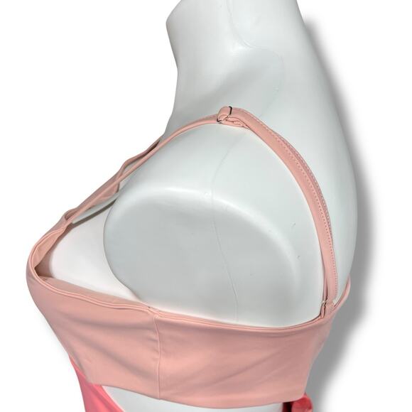 Pink Lily Womens Cutout Bodycon Dress Colorblock Pink Orange Sexy Tube Dress 3XL - Picture 6 of 10